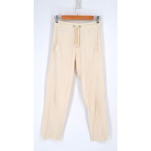 Rag & Bone Drawstring Cotton Ribbed Knit Pants Cream Ecru Women's XS